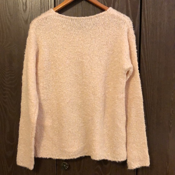 VINTAGE GAP NWT SOFT BLUSH PINK SIZE M BOUCLE LONG SLEEVE PULLOVER SWEATER -#055 - Picture 2 of 9